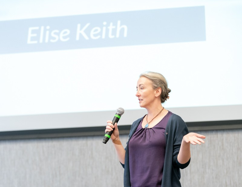 Elise running a workshop for high-tech leaders